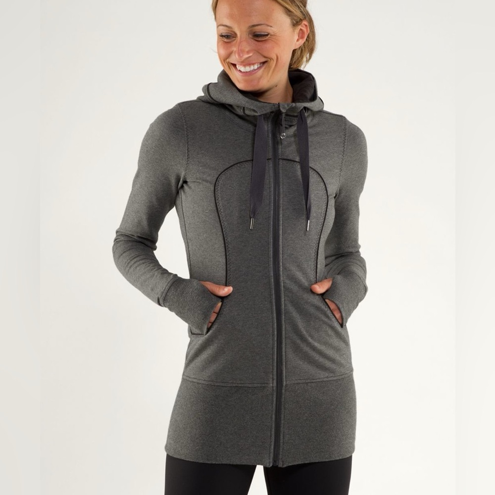 Lululemon Live Simply Jacket Heathered Coal Sz 4